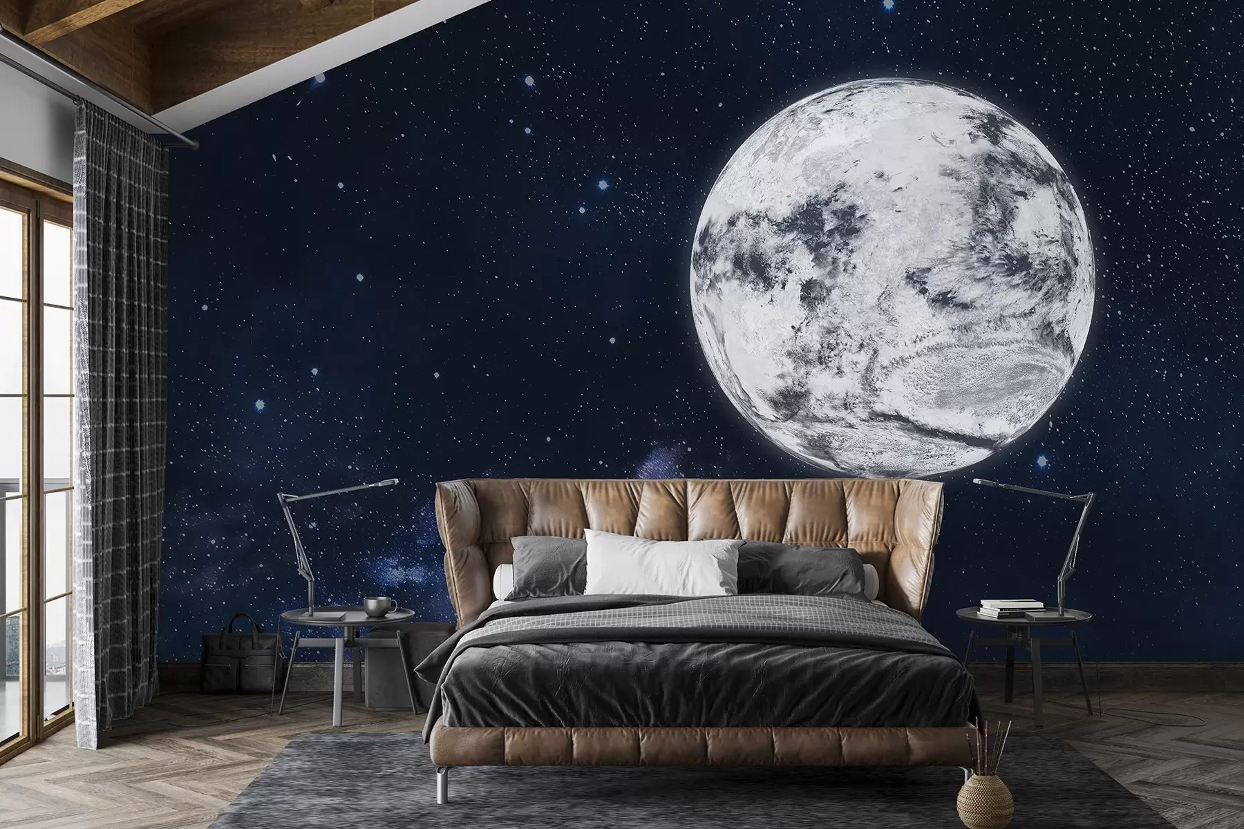 Fotobehang Planeet in de ruimte, sterren, sterrenbeelden, kosmisch w01800