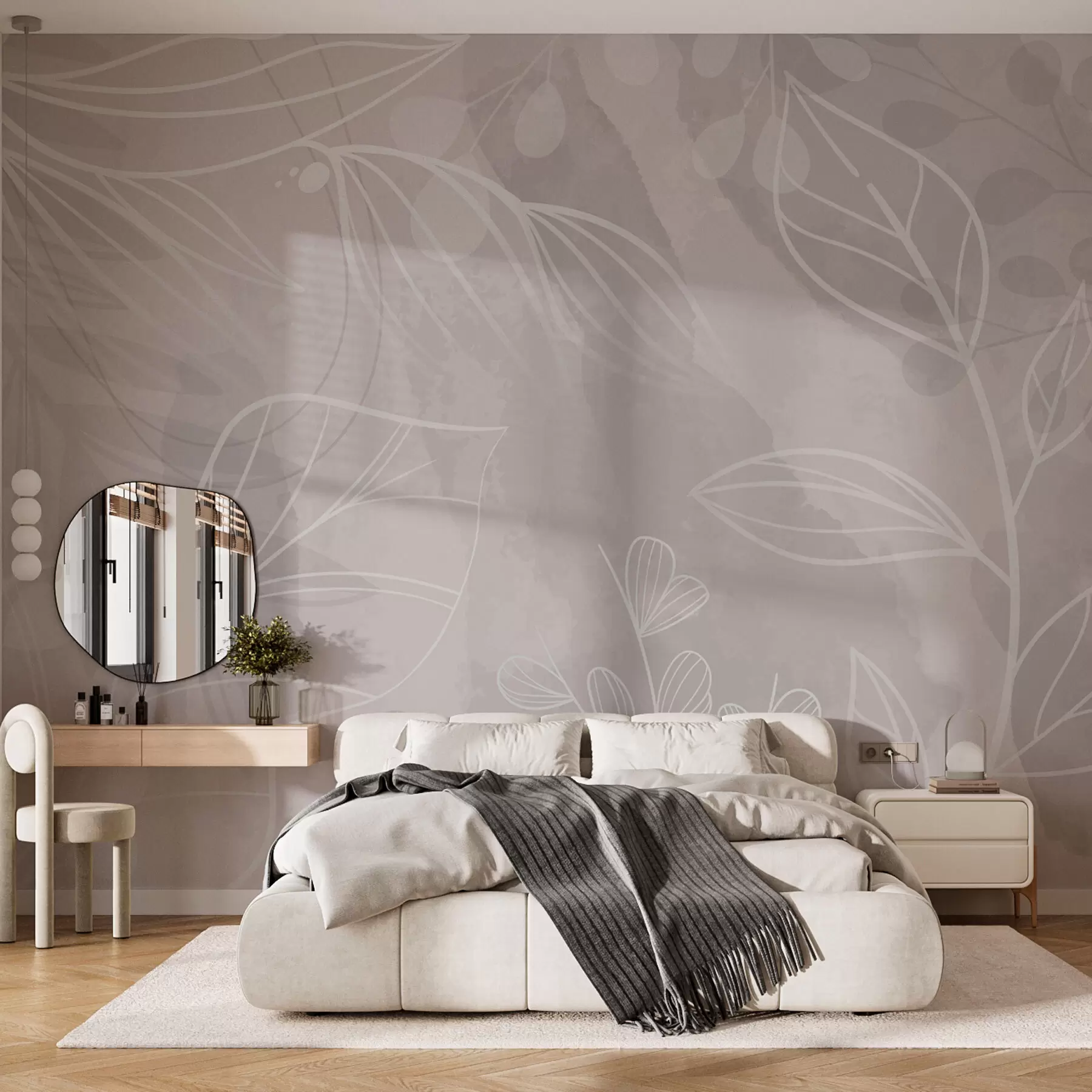 Fotobehang Botanisch lineair ontwerp w01829