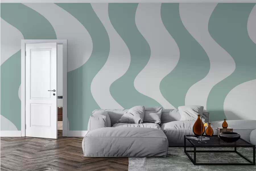 Fotobehang Kronkelende groene lijnen w01833