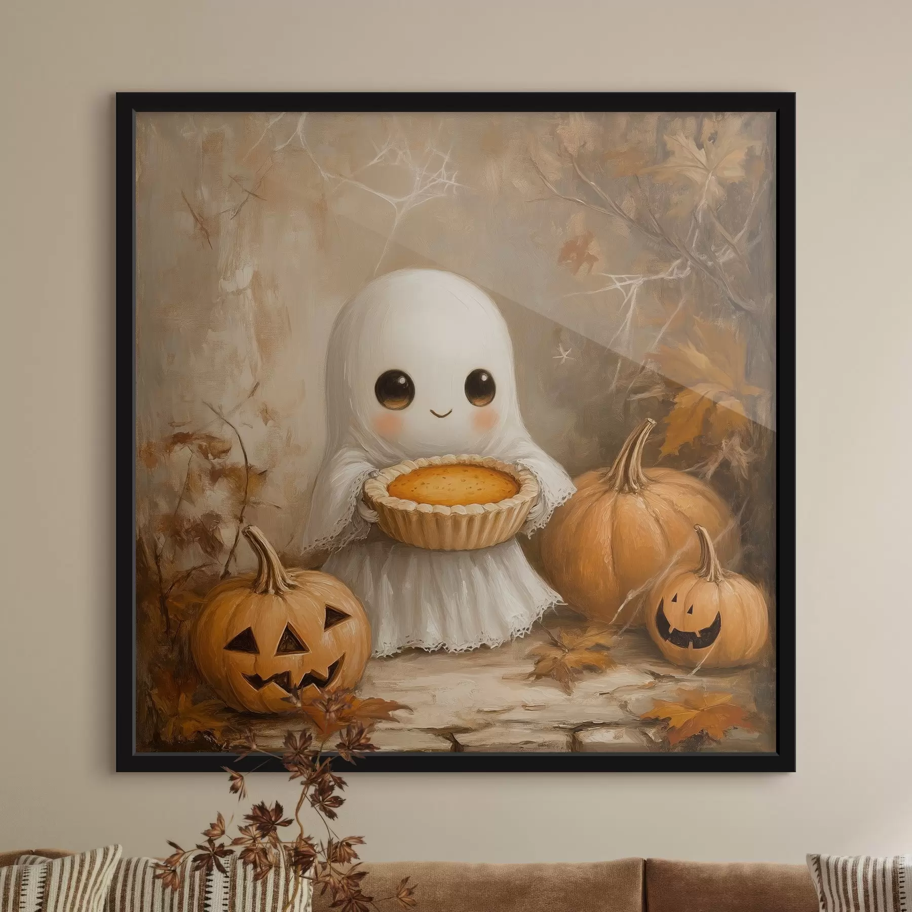 Fotobehang Spook met pompoentaart f41340