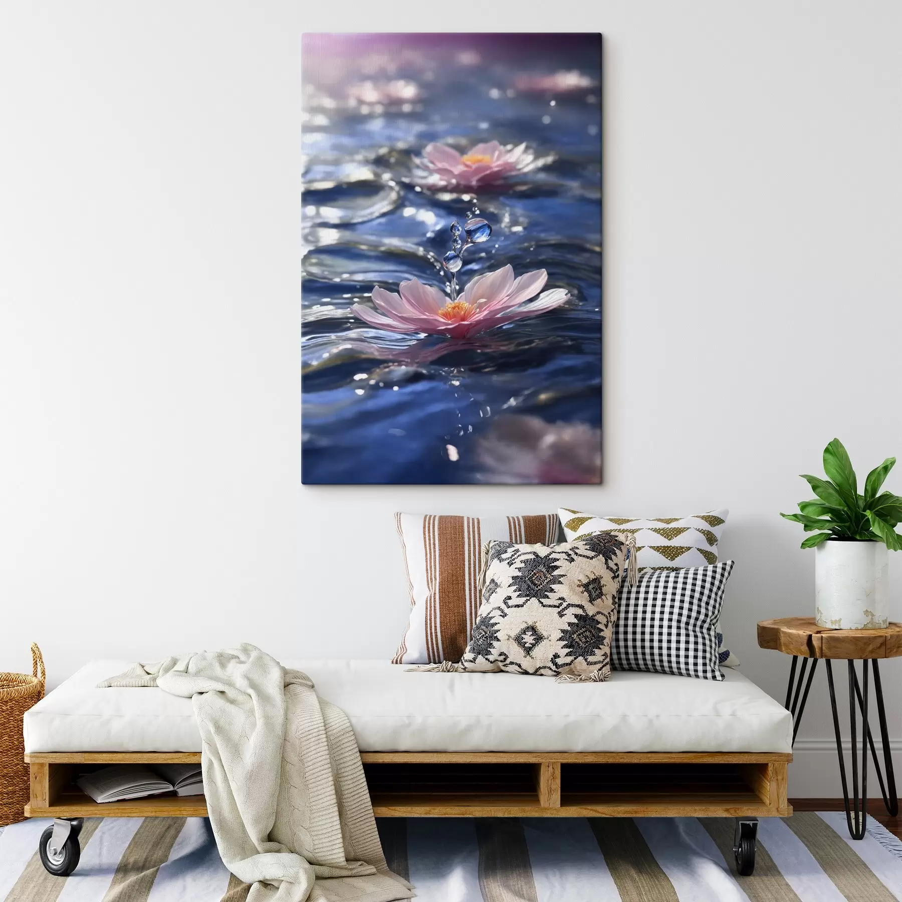 Fotobehang Een bloem die drijft in water s38597