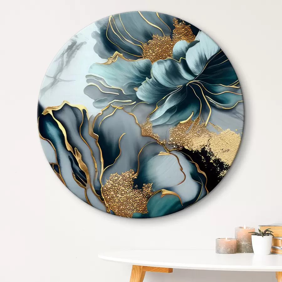 Fotobehang Groen, azuurblauw en plantkunde r35447