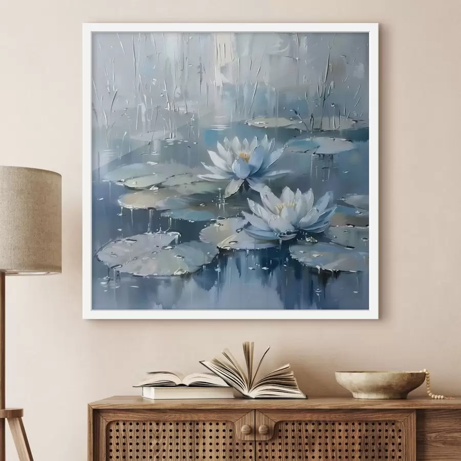 Fotobehang Stijlvolle waterlelies f41399