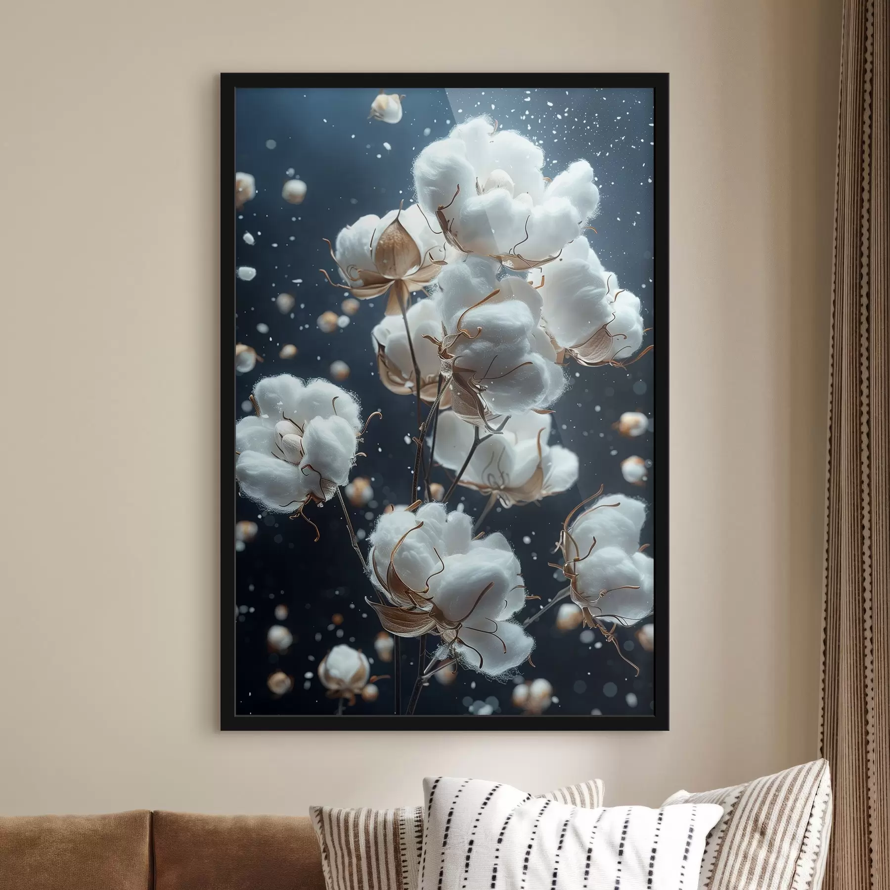 Fotobehang Grote katoenen bloemen f41428