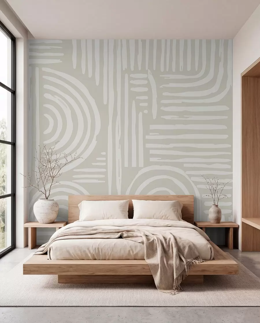 Fotobehang Boho-ontwerp in zachte kleuren w01919