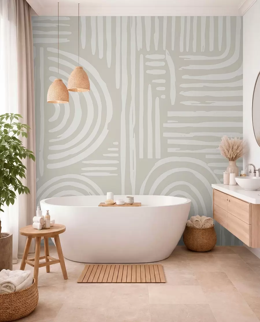 Fotobehang Boho-ontwerp in zachte kleuren w01919