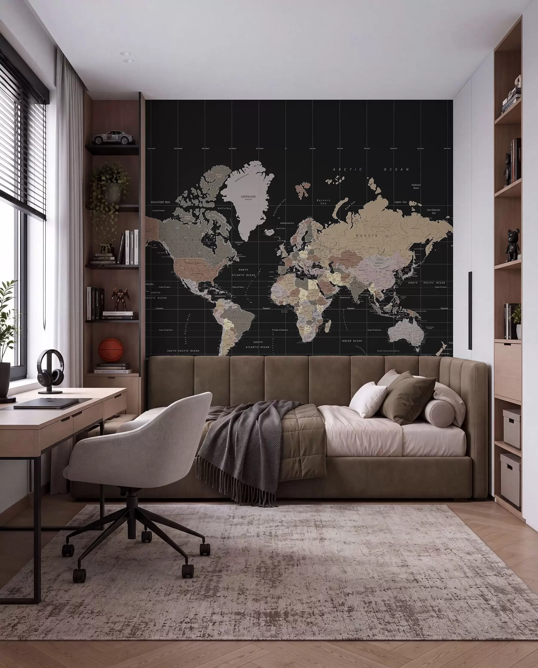 Fotobehang Wereldkaart met verschillende landen u99477d1