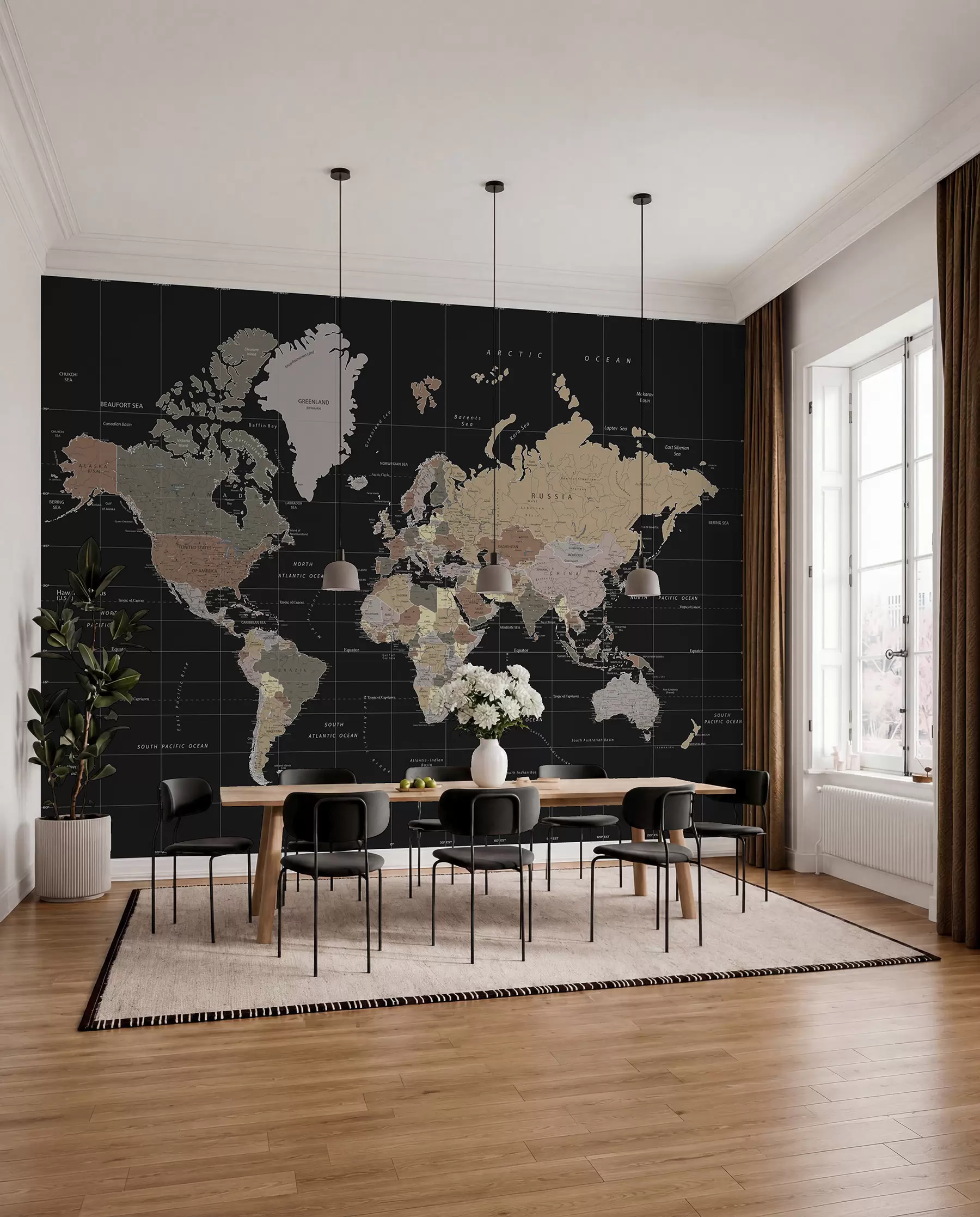 Fotobehang Wereldkaart met verschillende landen u99477d1