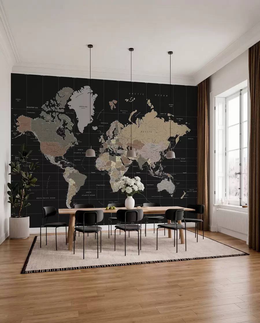 Fotobehang Wereldkaart met verschillende landen u99477d1