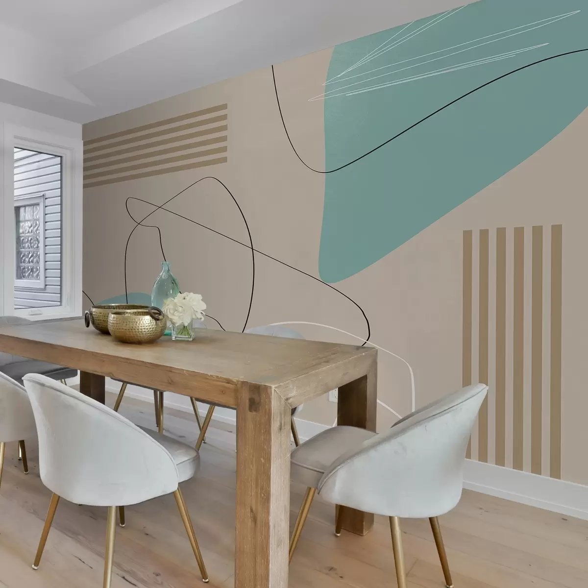 Fotobehang Abstracte vormen in zachte kleuren w00724v2