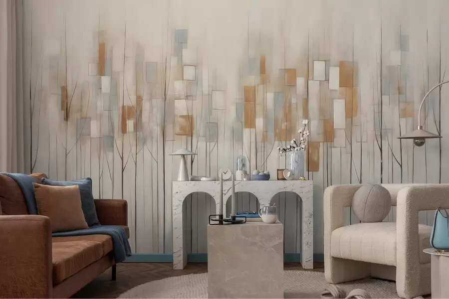 Fotobehang Abstracte bomen w08396