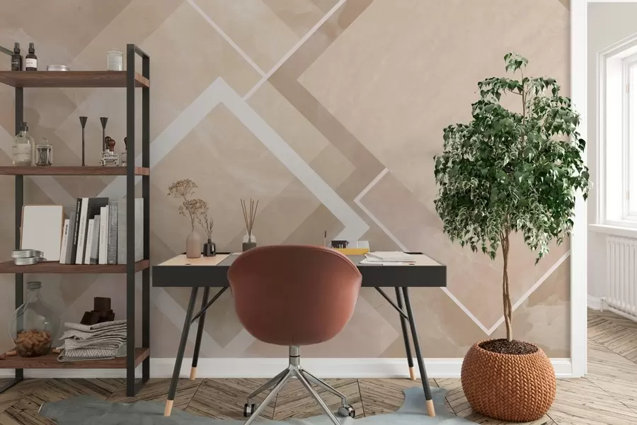 Fotobehang Geometrie in beige tinten w02062v1
