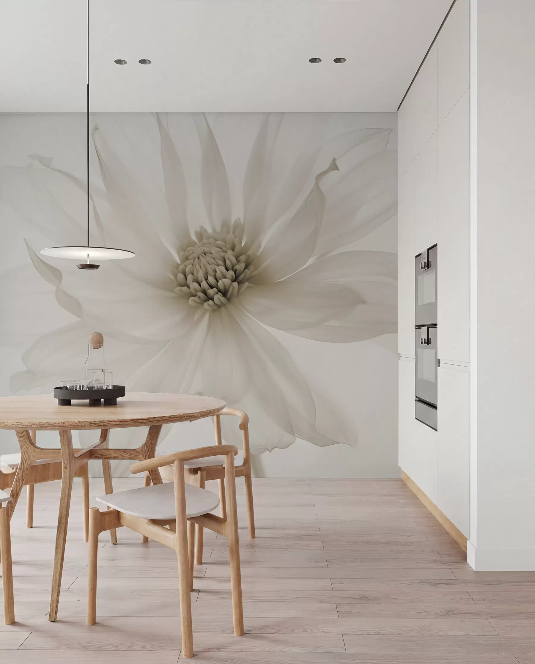 Fotobehang Delicate beige bloem op lichte achtergrond w02077v1