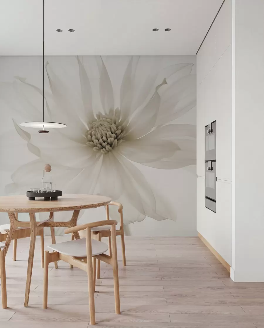 Fotobehang Delicate beige bloem op lichte achtergrond w02077v1