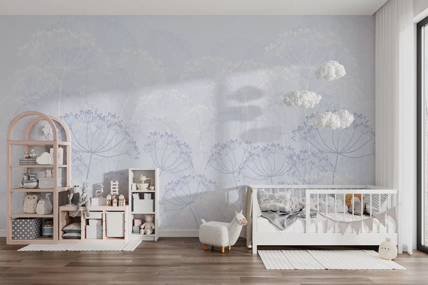 Fotobehang Breekbare planten minimalisme blauwe kleur w02105v1