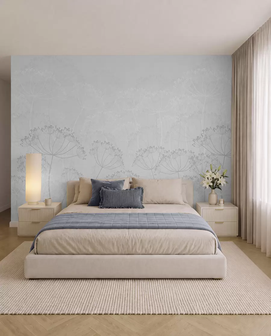 Fotobehang Breekbare planten minimalisme grijze kleur w02105v2