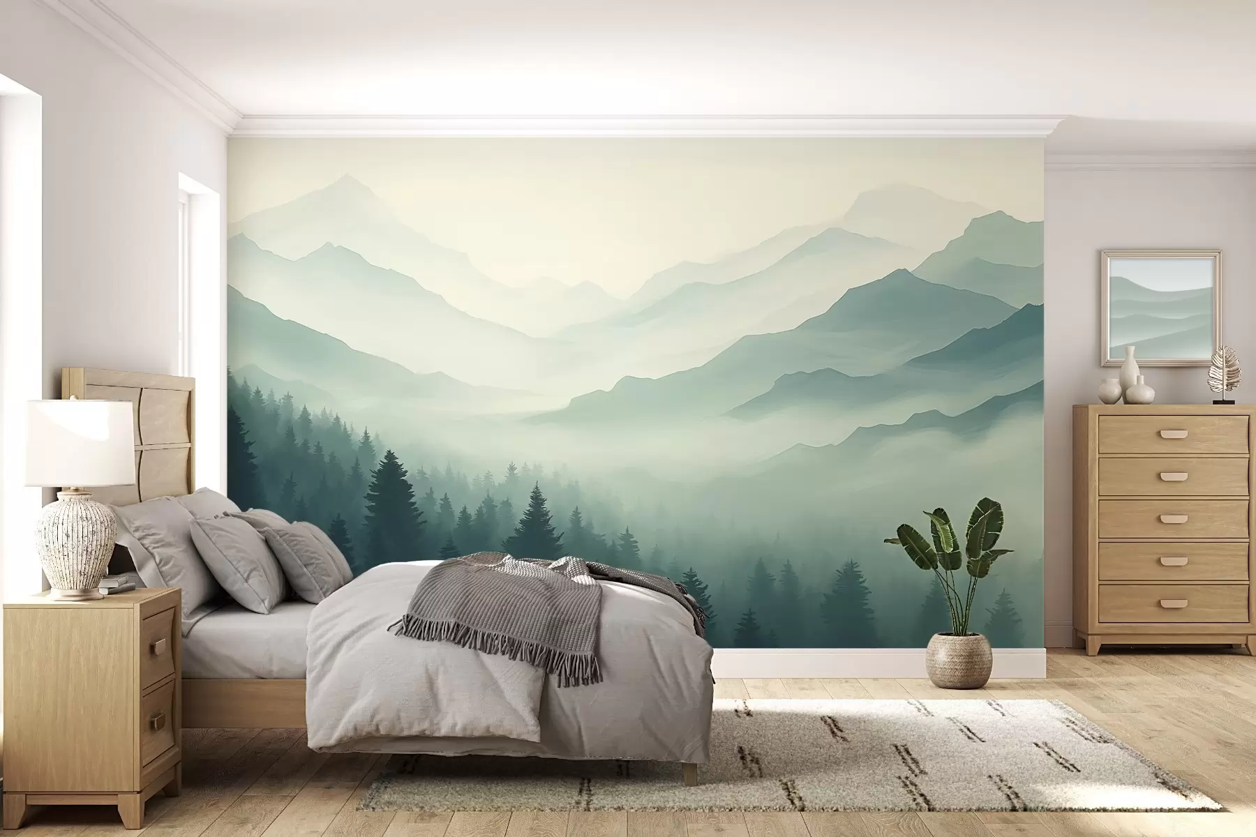 Fotobehang Bos en bergen w02186