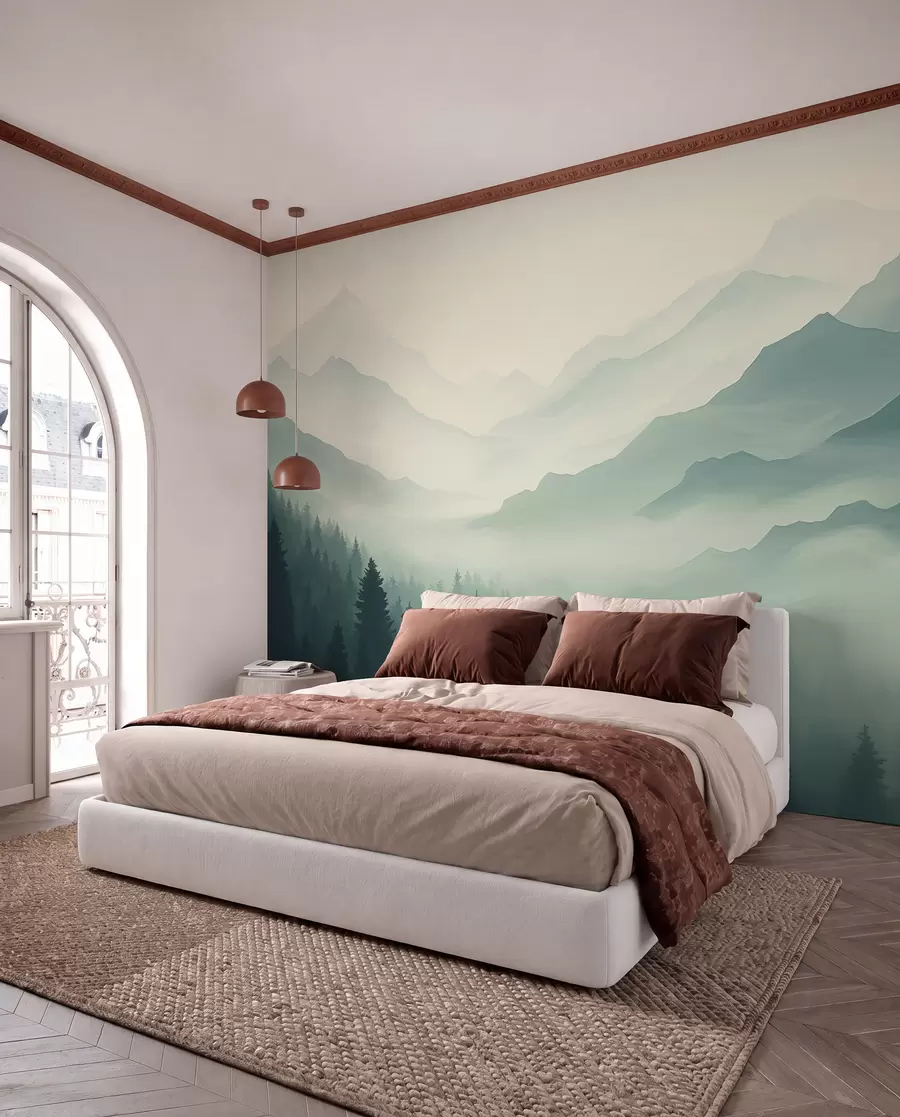 Fotobehang Bos en bergen w02186