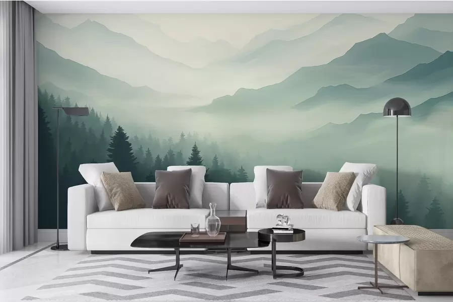 Fotobehang Bos en bergen w02186