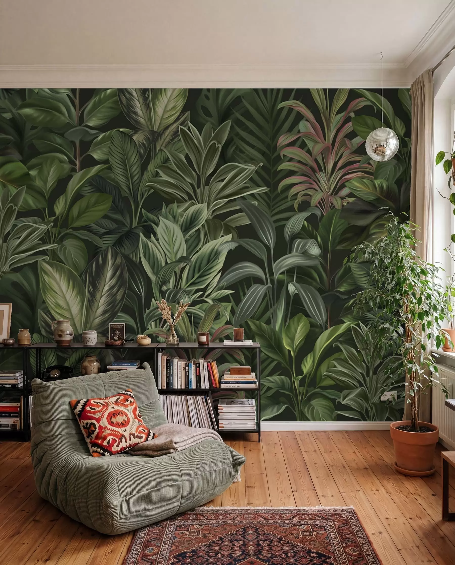 Fotobehang Diepgroene jungle w02126