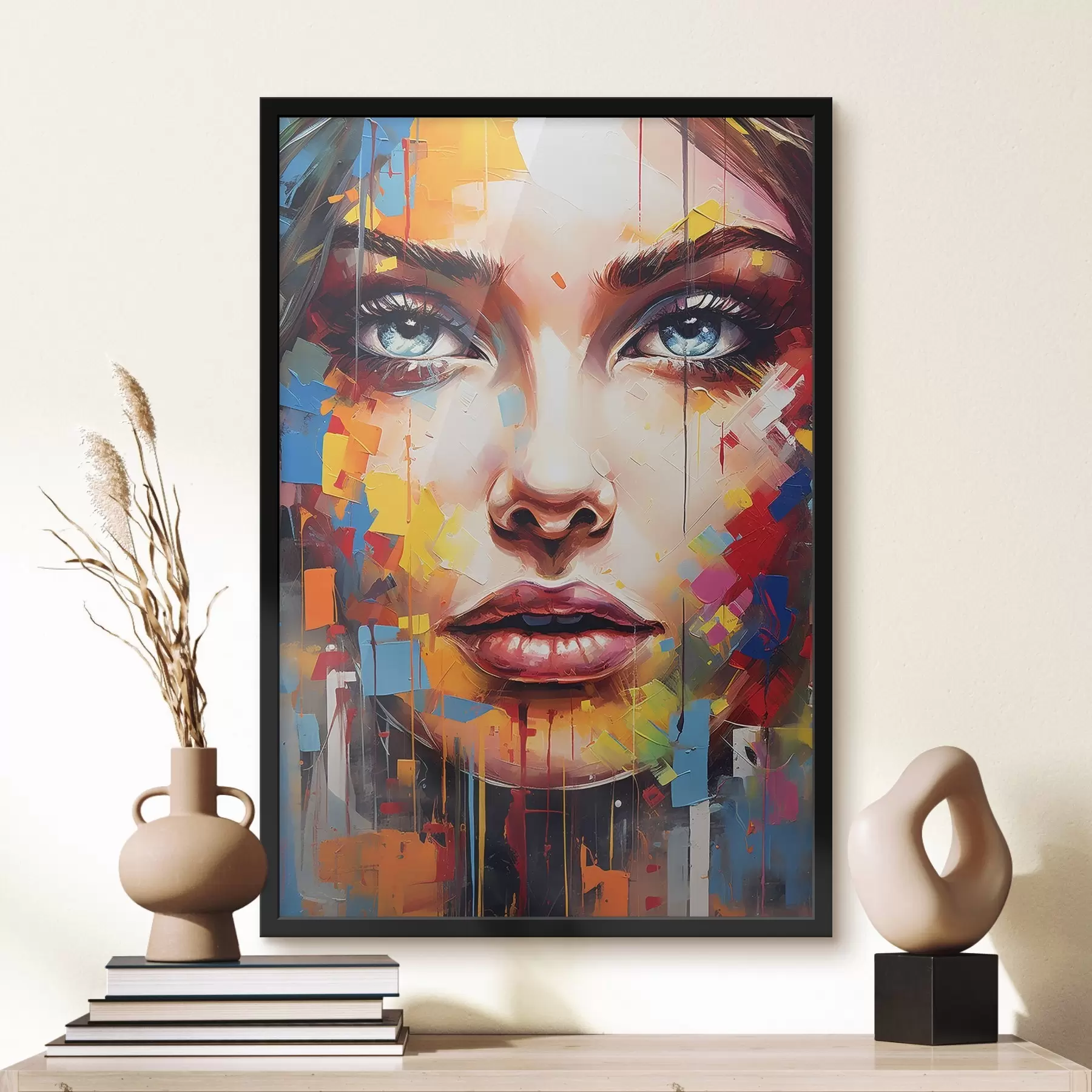 Fotobehang Meisjesgezicht met verf f41564