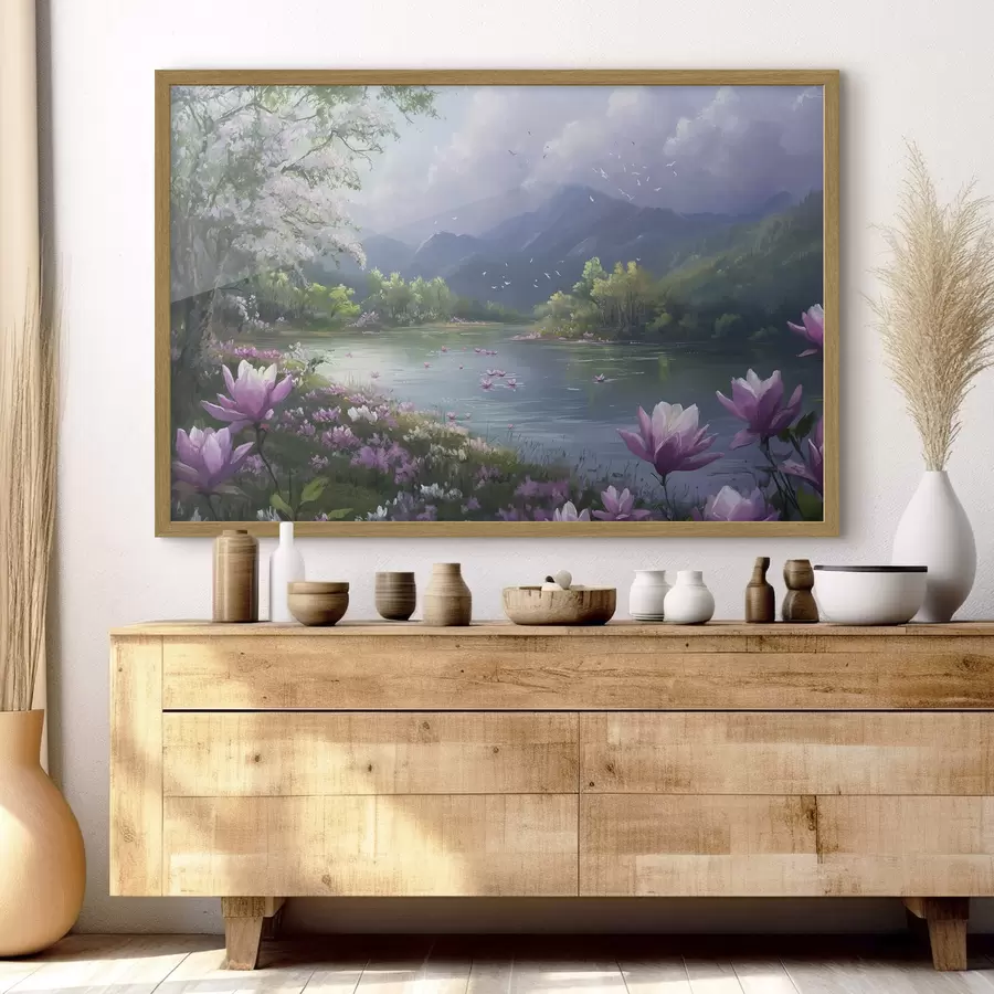 Fotobehang prachtig meer tussen de bergen f41629