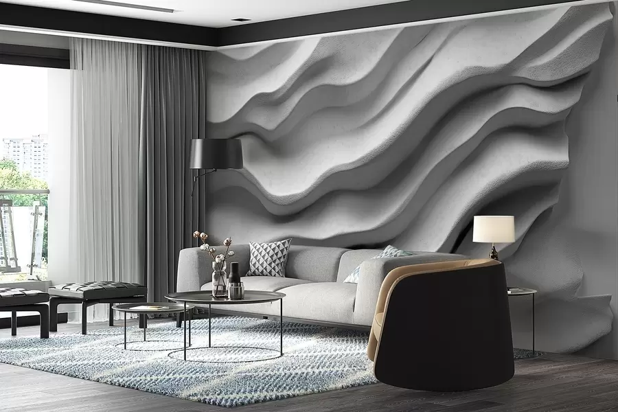 Fotobehang Сoncrete textuur van glad reliëf w02233