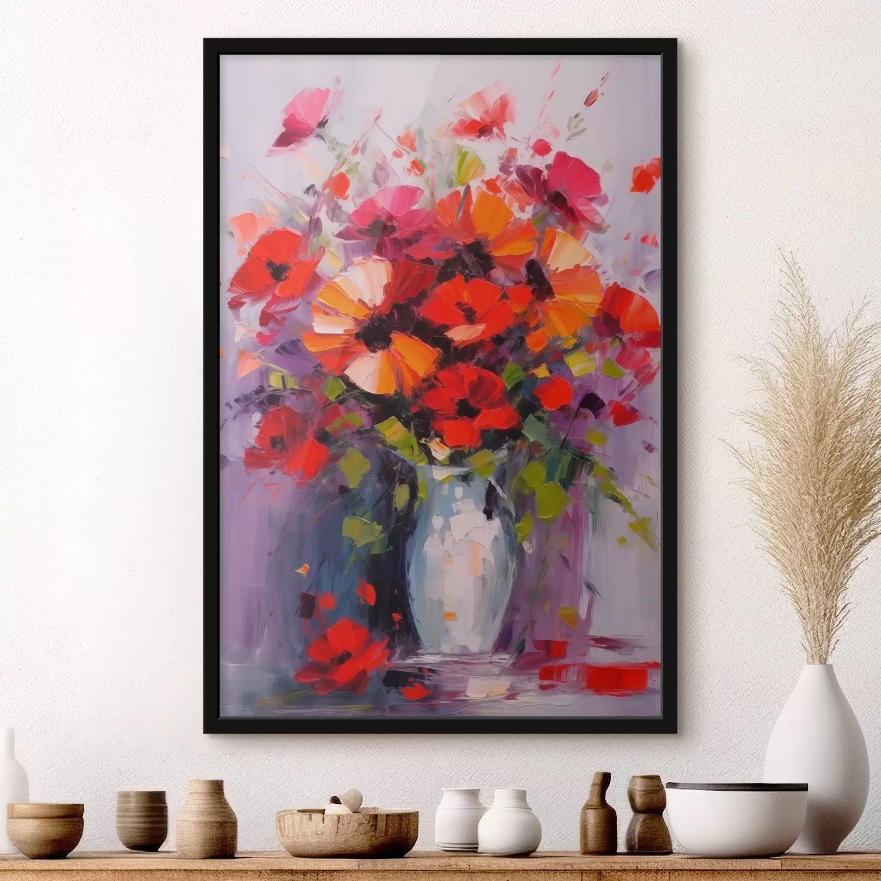 Fotobehang Boeket van rode klaprozen f41666