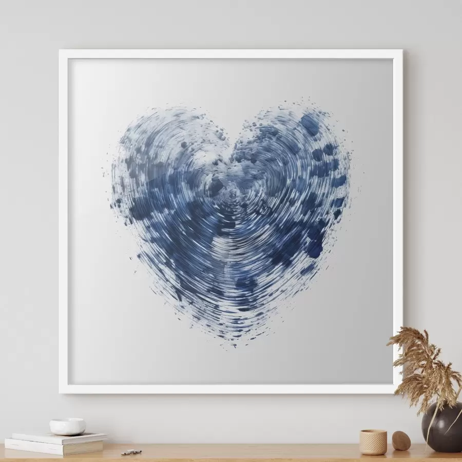 Fotobehang Blauw hart met structuur f41707