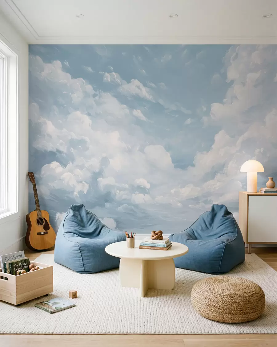 Fotobehang Wolken in schilderachtig blauw w02313