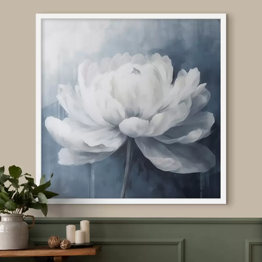 Fotobehang Witte pioenroos f41689