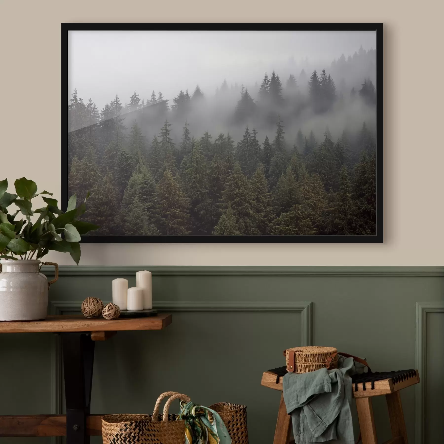 Fotobehang Bos in de mist f41839