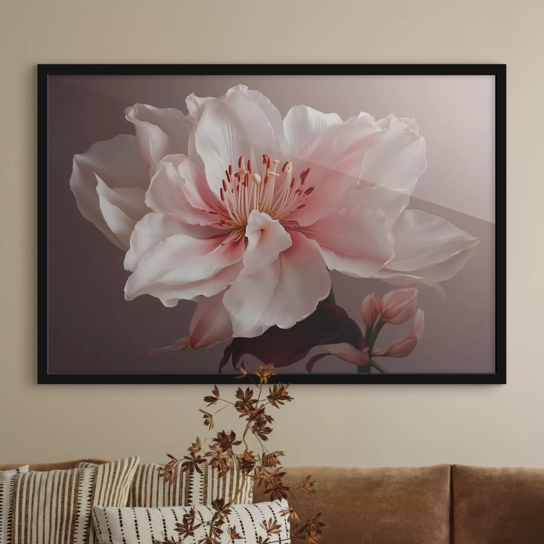 Fotobehang Roze bloem op roze achtergrond f41506