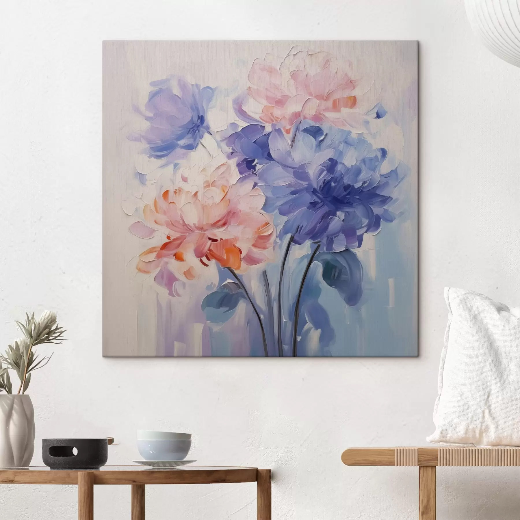 Fotobehang Bloemen abstracte imitatie van verfstreken s41849