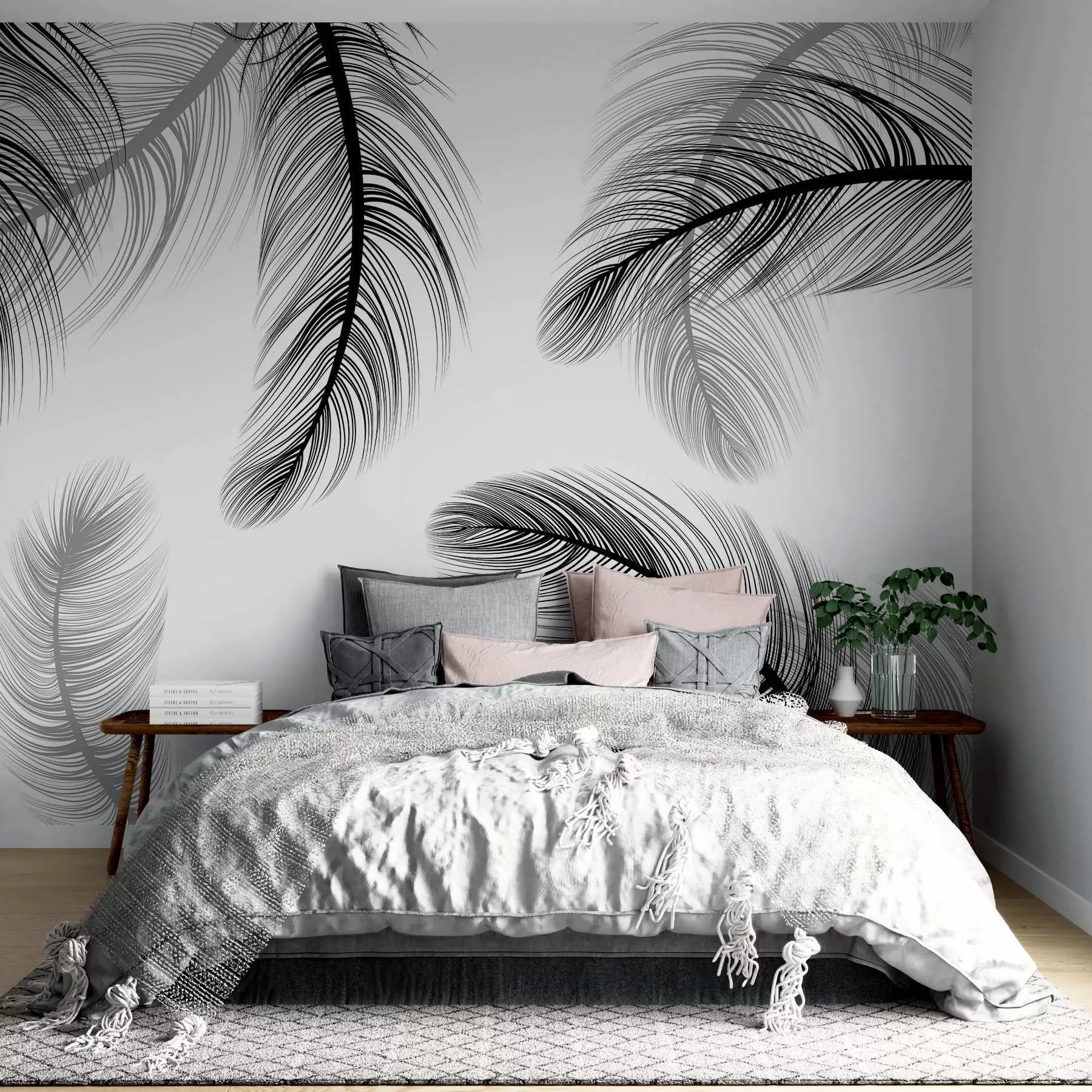 Fotobehang Zwarte veren w02369v3