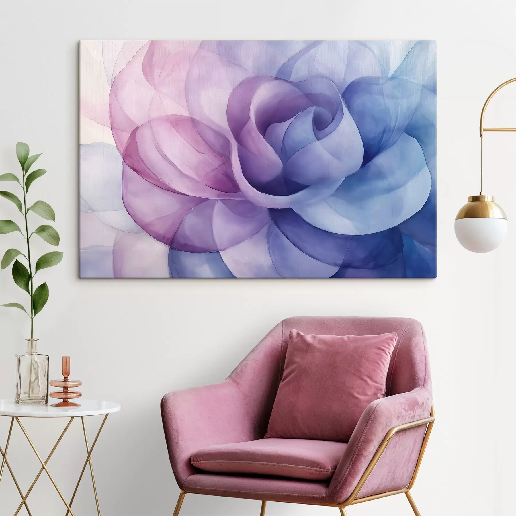 Fotobehang Blauwviolette bloem in aquarelstijl s41869