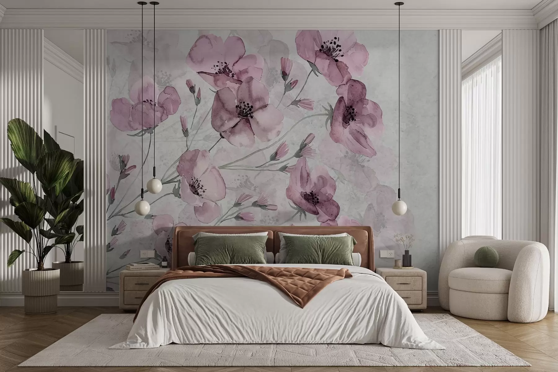 Fotobehang Arrangement van roze bloemen w02393