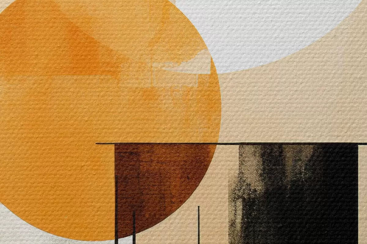 Ronde schilderijen Abstracte meetkunde r36145