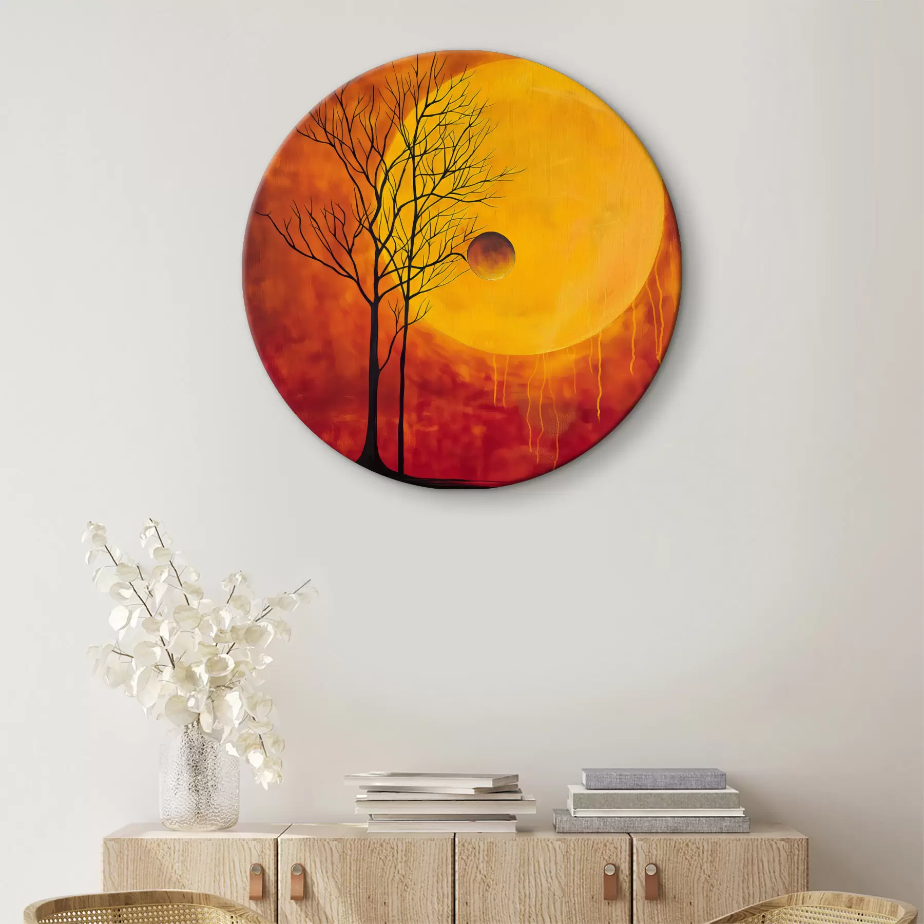 Fotobehang Abstractie, zon, rood, geel r40005