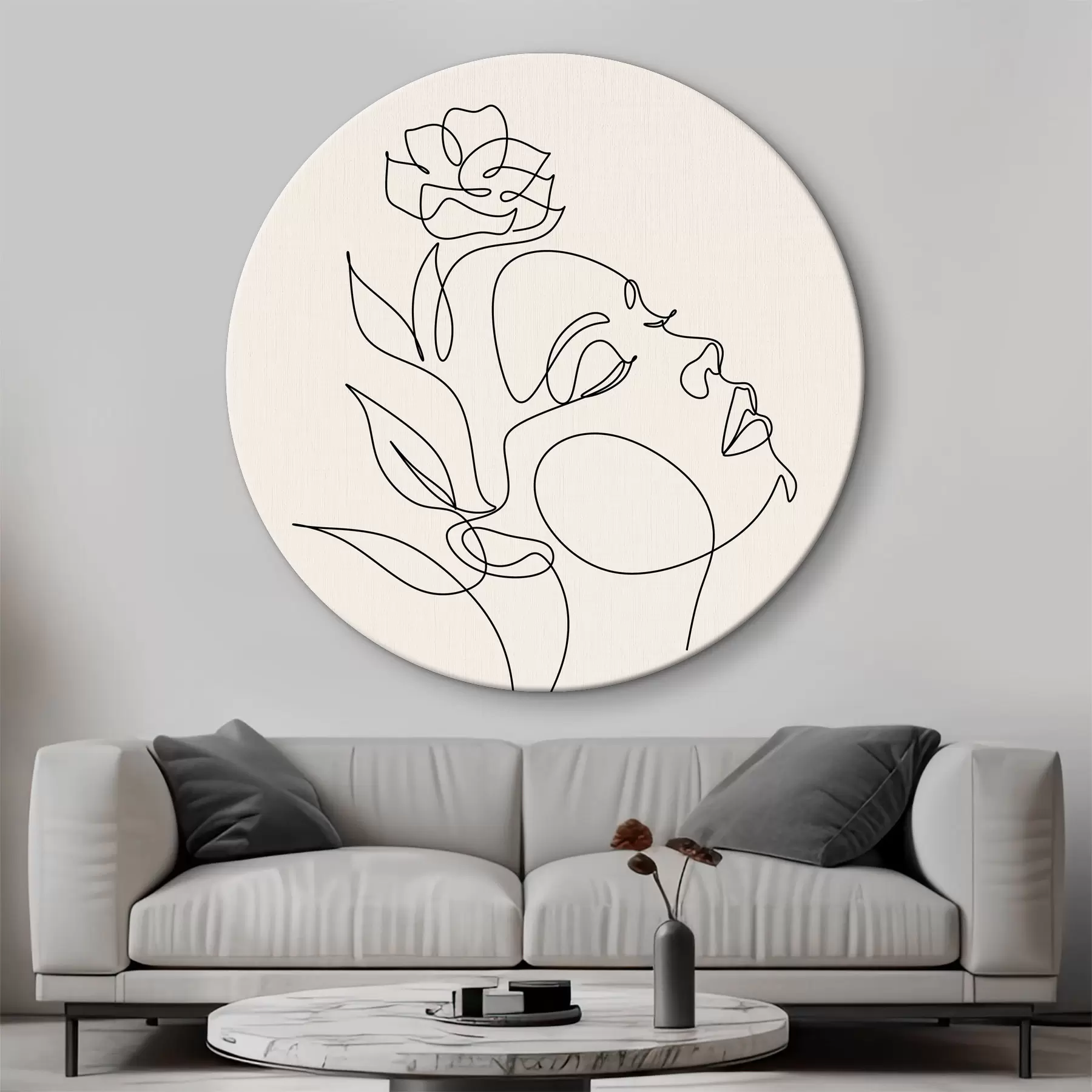  Schilderijen Vrouw gezicht, abstractie, lijn, natuurlijk r38011