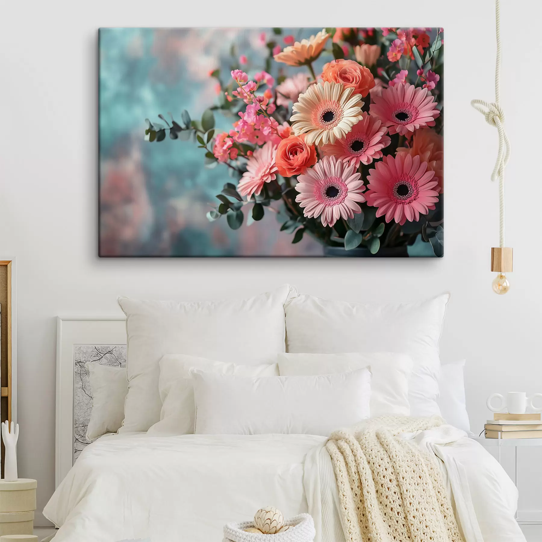  Schilderijen boeket roze bloemen s42014