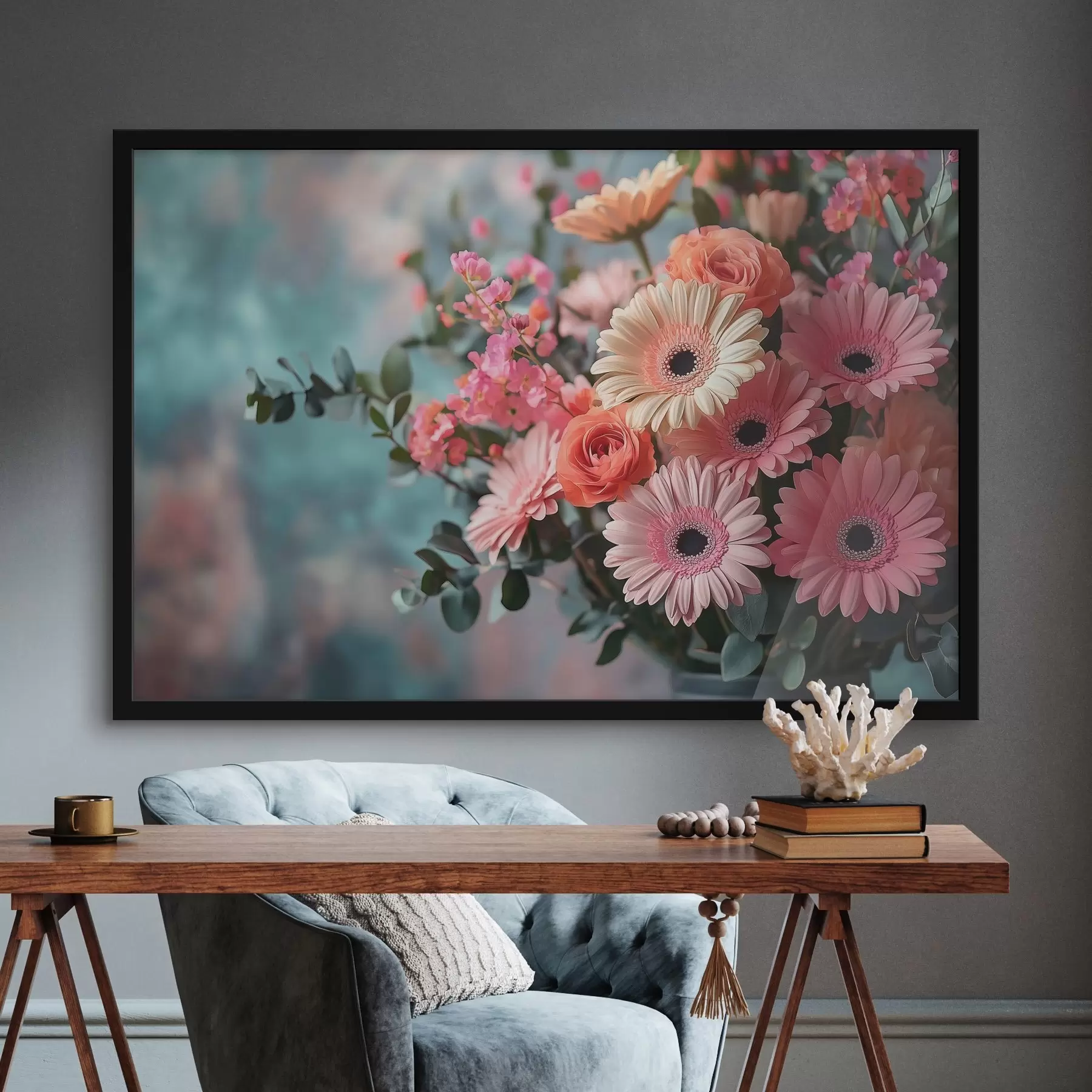 Fotobehang boeket roze bloemen f42014
