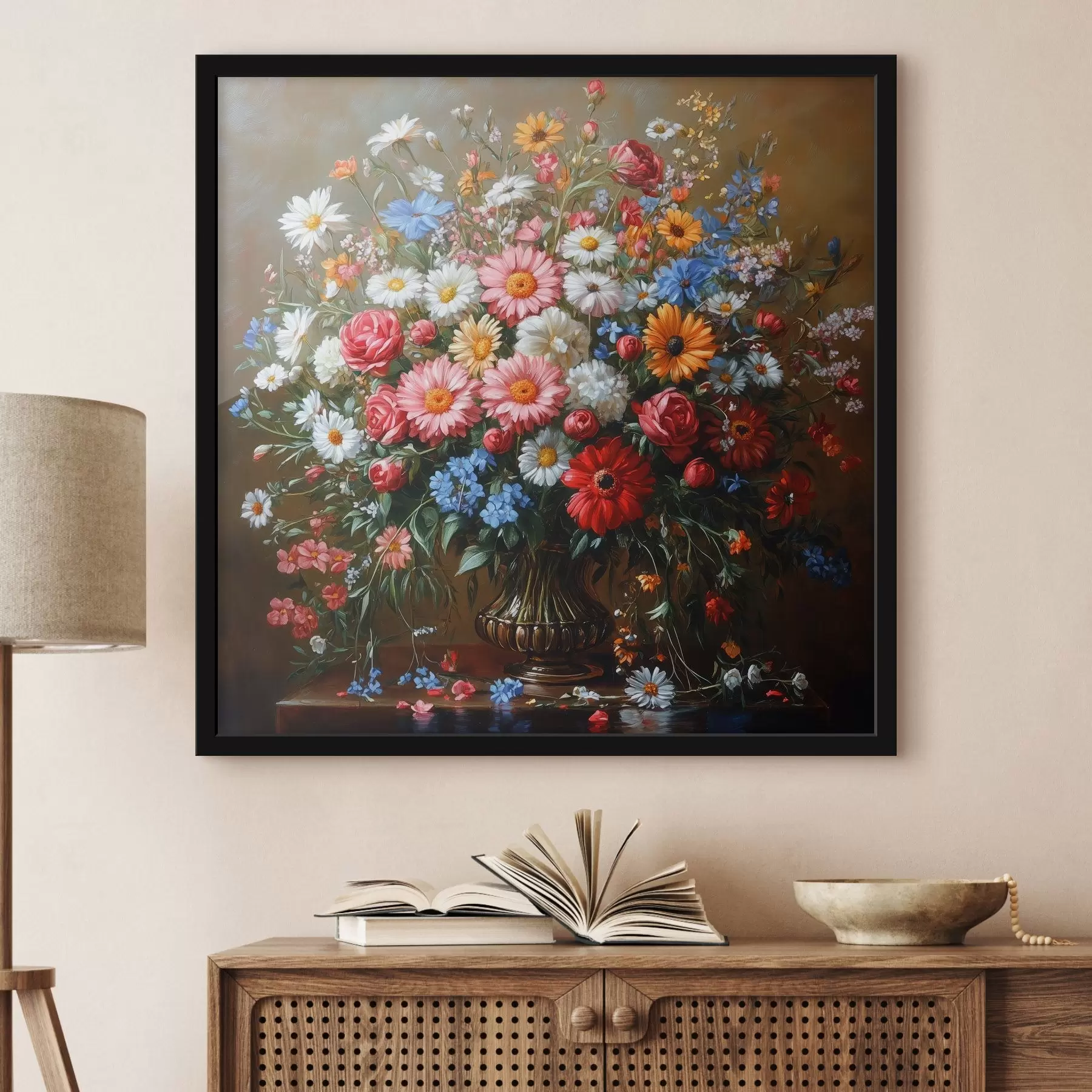 Fotobehang weelderig helder boeket f42026