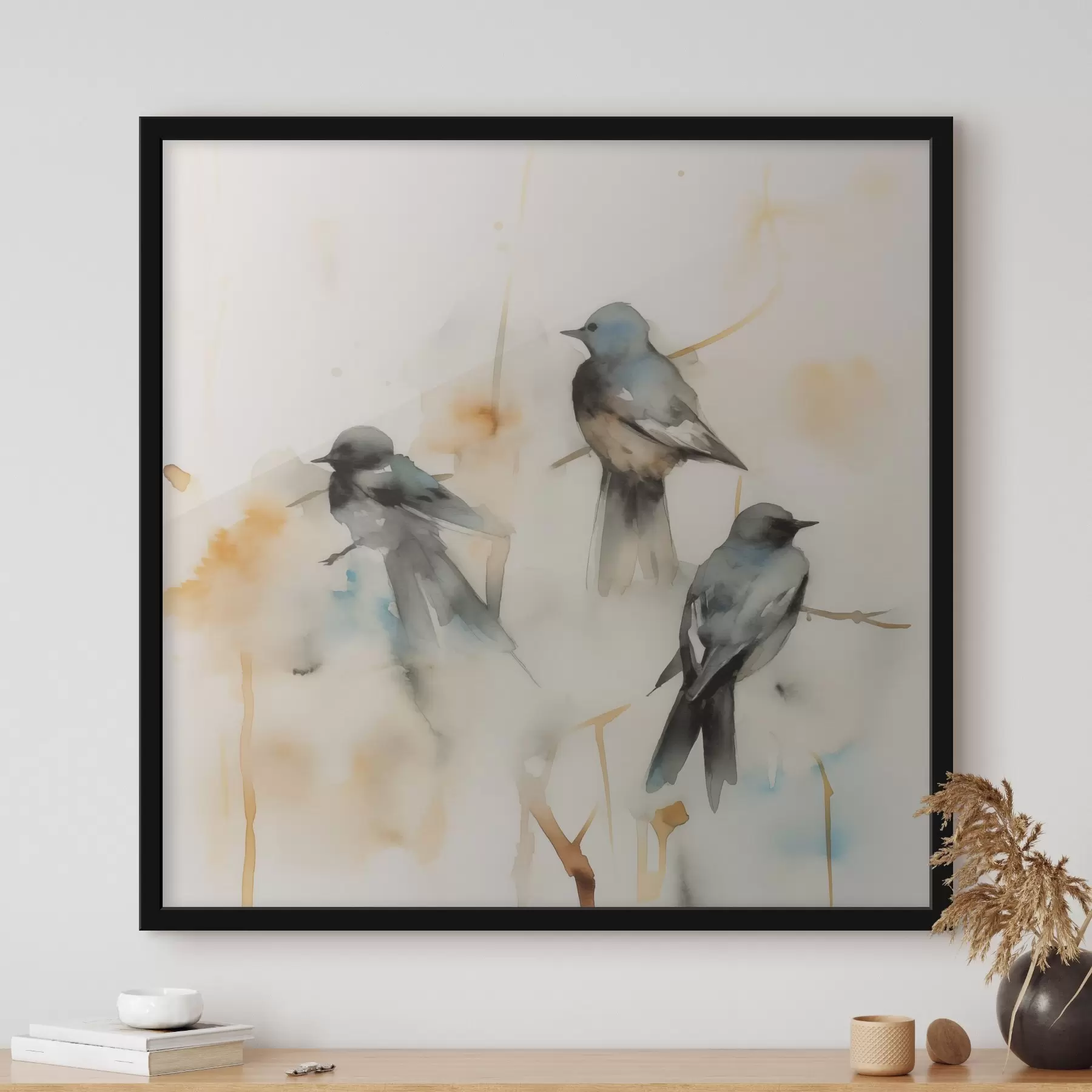  Schilderijen Vogels imitatie natte aquarel stijl f42031