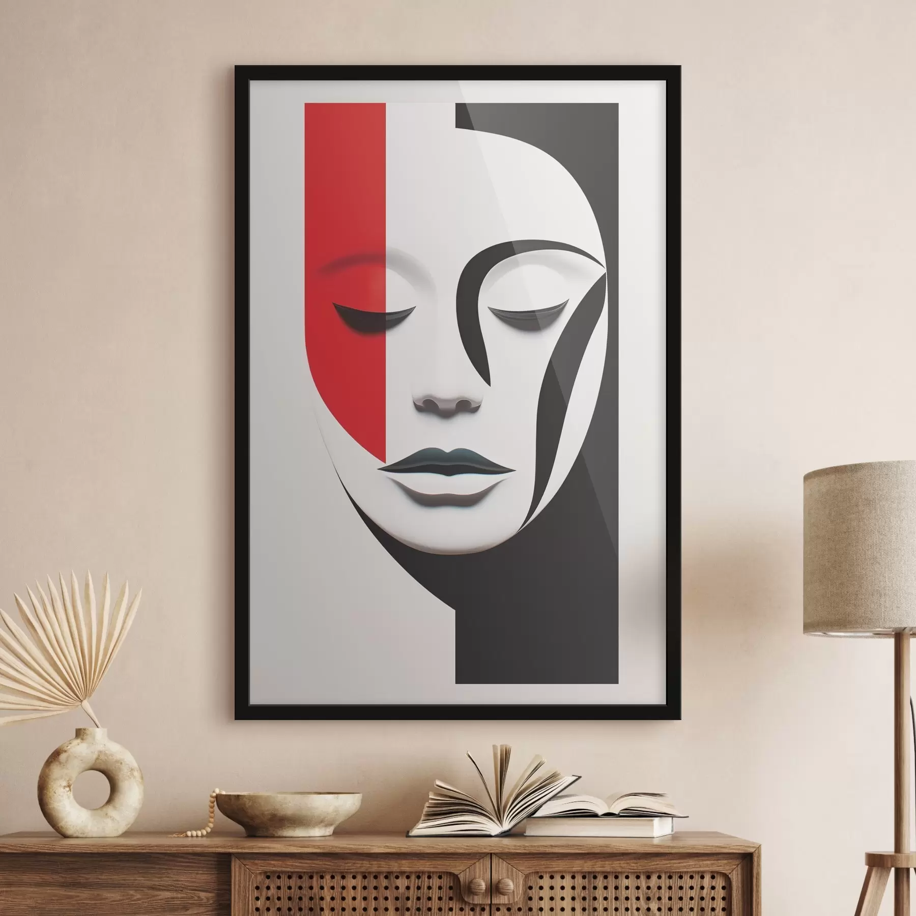 Fotobehang Minimalistisch abstract portret van een meisje f42032