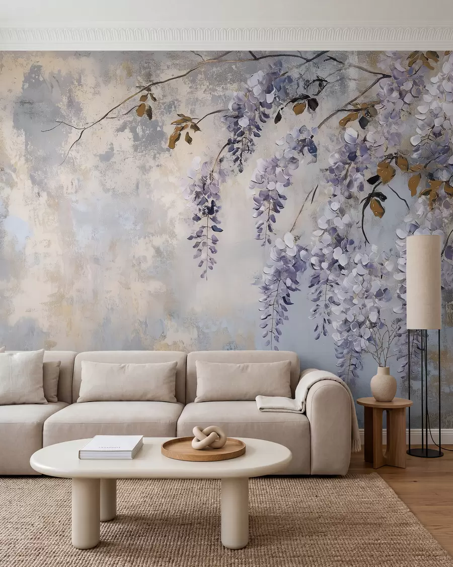 Fotobehang Hangende blauweregen w02451