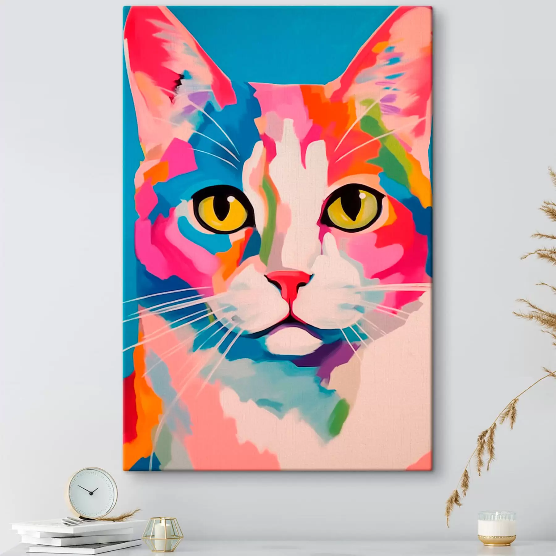  Schilderijen Kleurrijke kat s41793