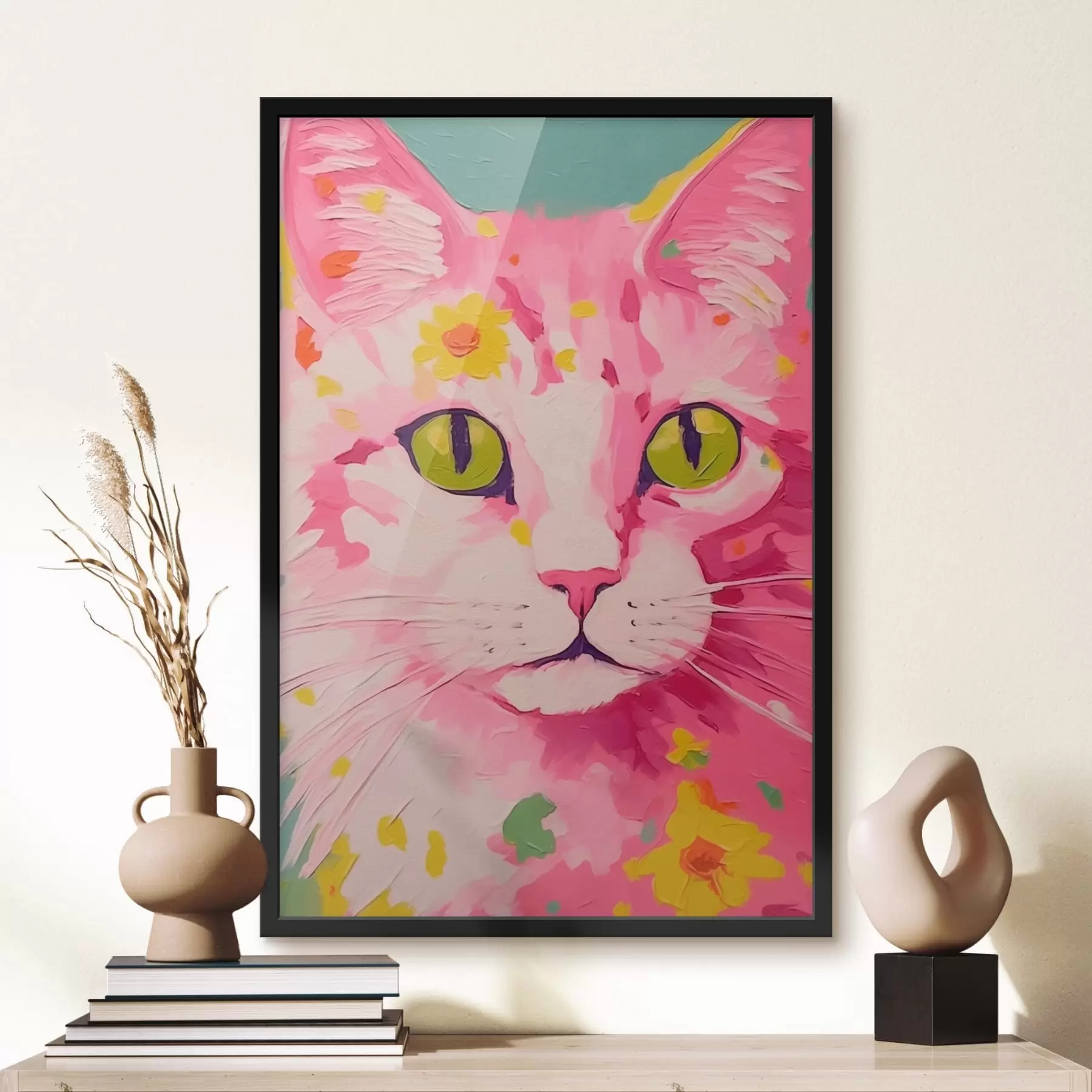 Fotobehang Roze kat f41792