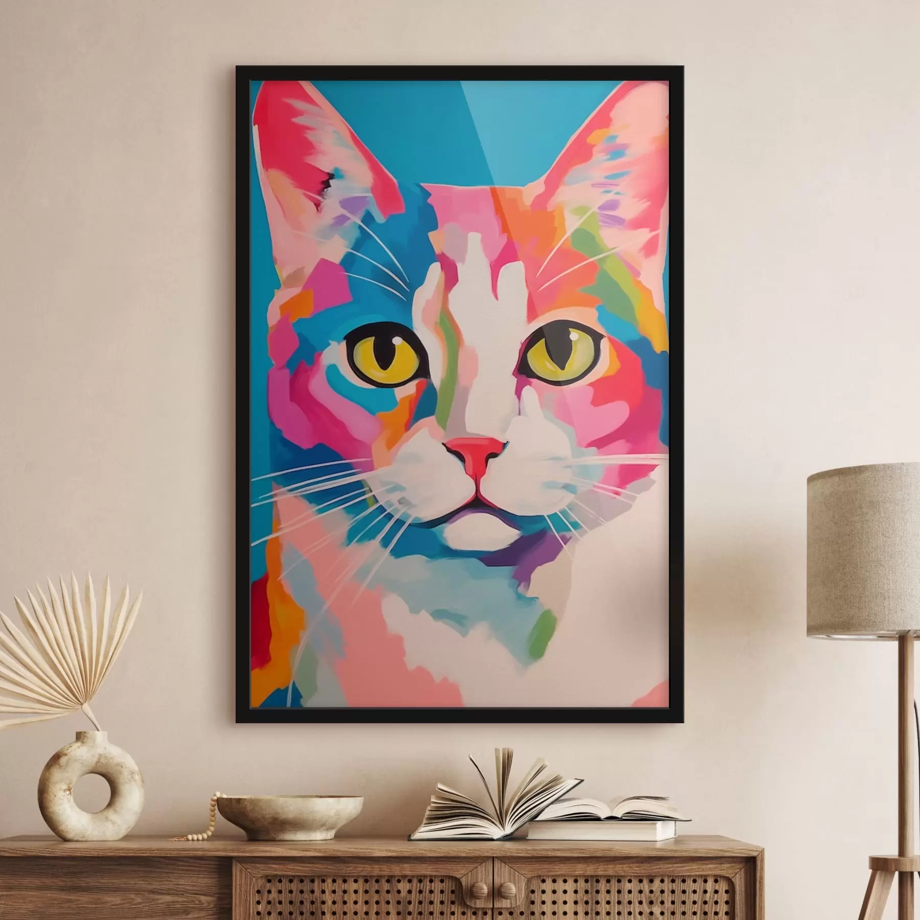Fotobehang Kleurrijke kat f41793