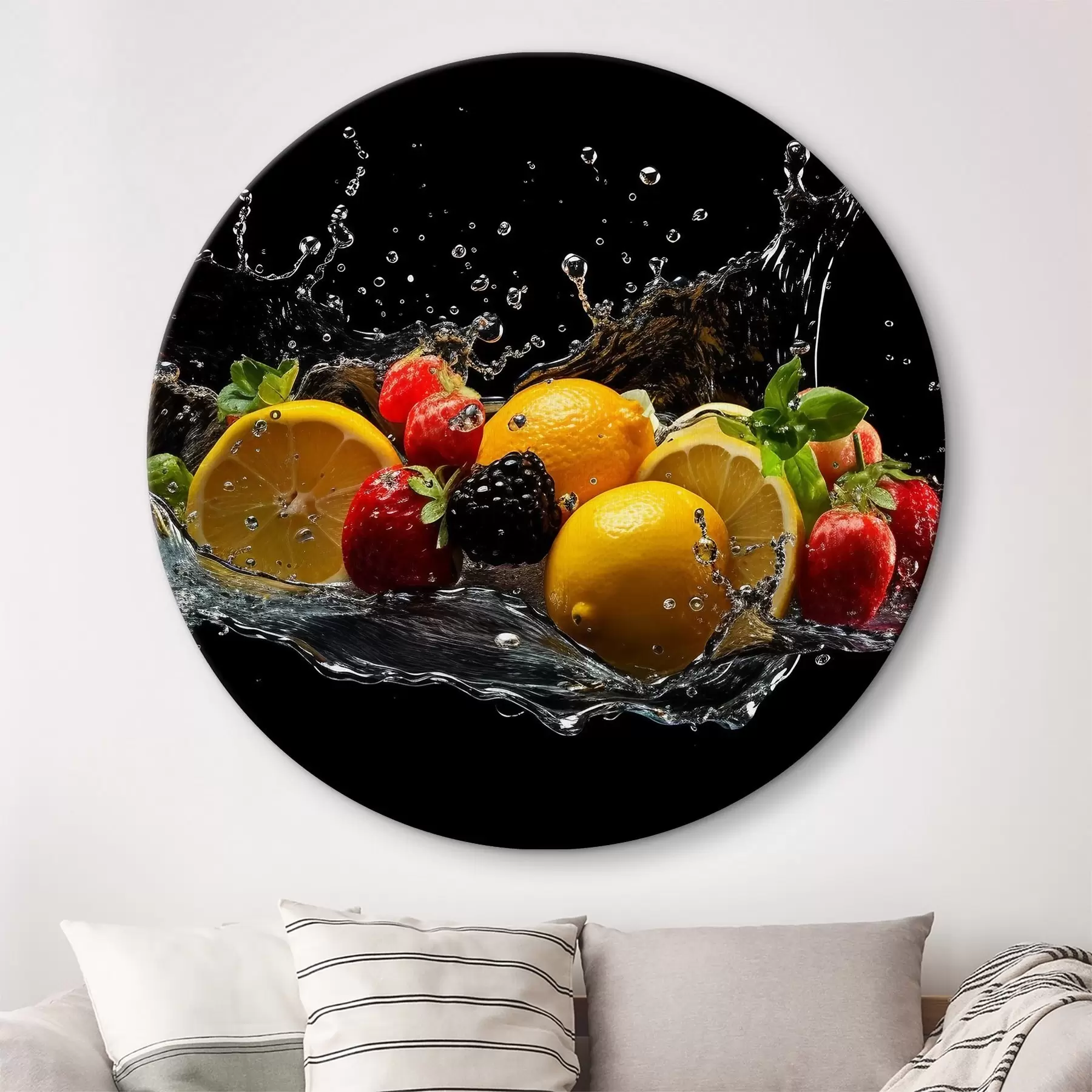  Schilderijen Fruit in waterspetters r37044